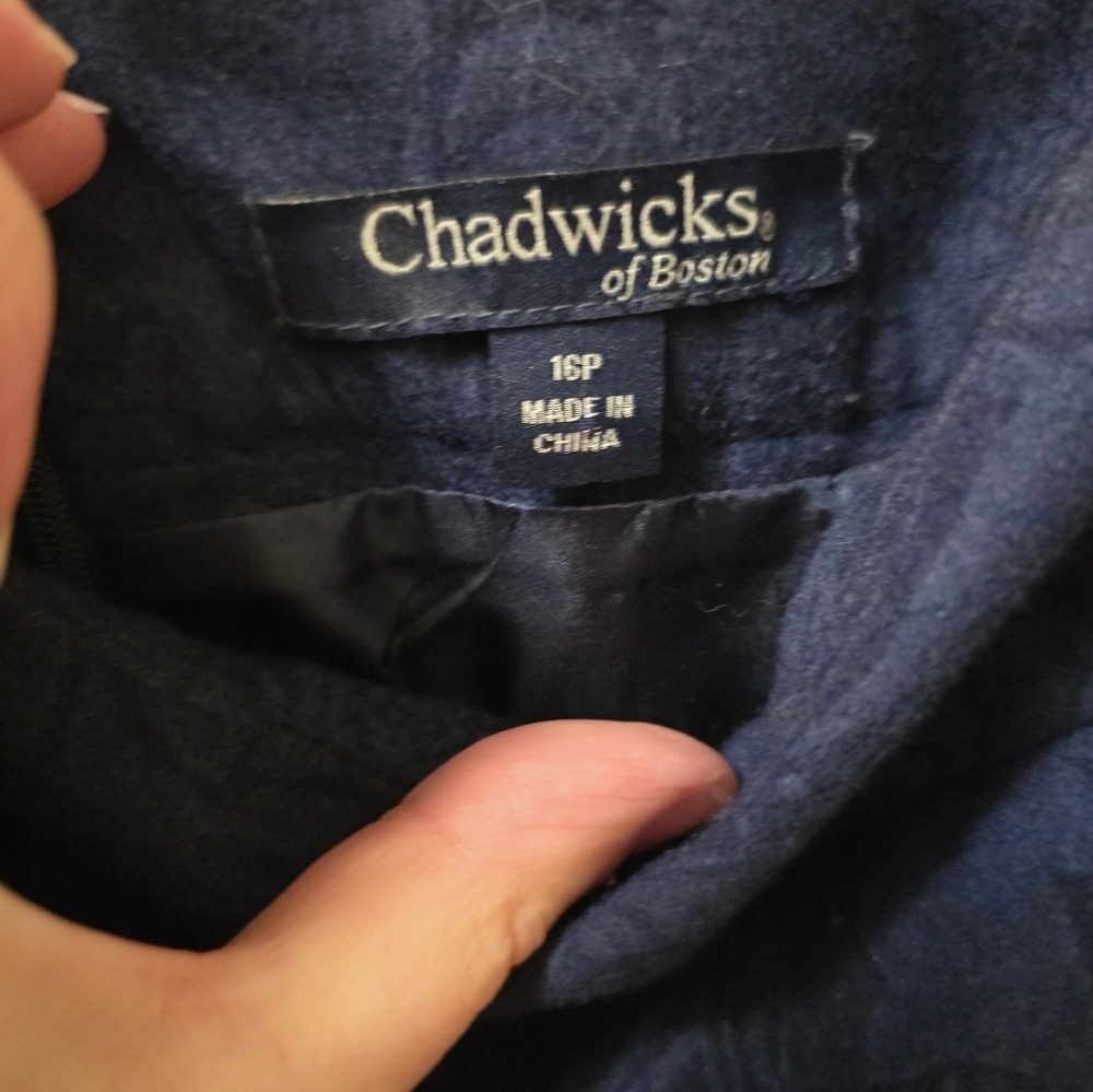 Chadwicks Dark Blue Paisley Pencil Skirt 16P - Picture 3 of 5